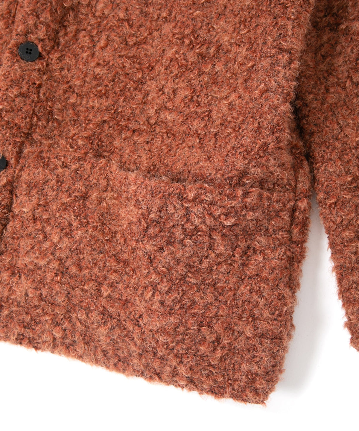 Loop Tweed Knit Long Cardigan - ORANGE