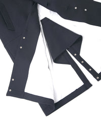 ダブル ウェービング メルトン バイカーロングコート- NAVY