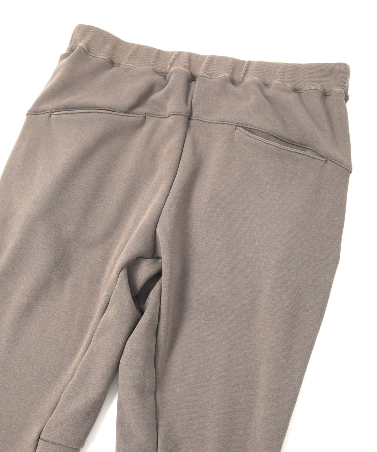 ストレッチコットンポリ ベロア加工ニット スエットパンツ - OLIVE