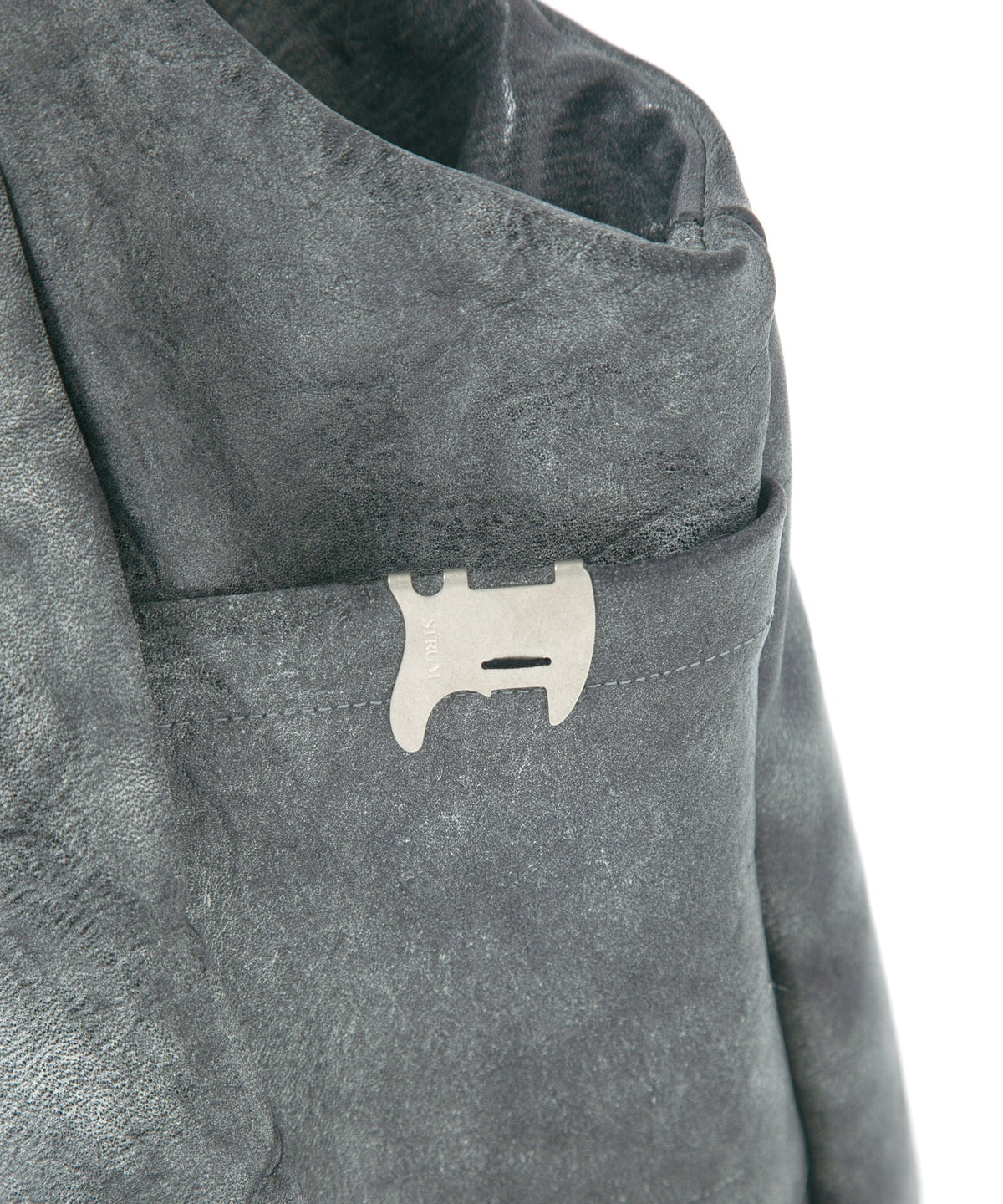 Waxed Pit Vegetable Full Tanned Shrank Horse hide Shoulder Bag - WHITE