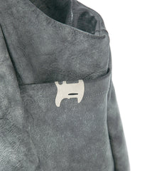 Waxed Pit Vegetable Full Tanned Shrank Horse hide Shoulder Bag - WHITE