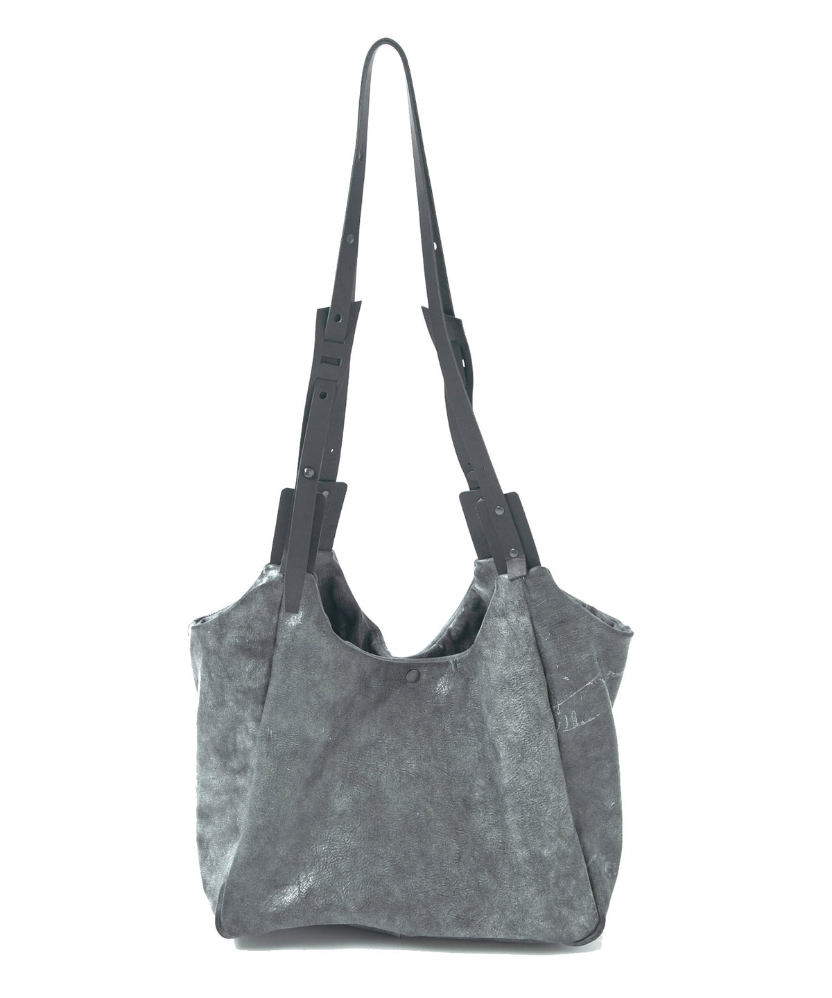 Waxed Pit Vegetable Full Tanned Shrank Horse hide Shoulder Bag - WHITE