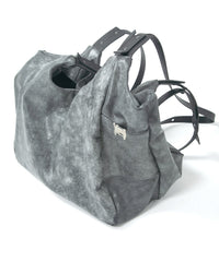 Waxed Pit Vegetable Full Tanned Shrank Horse hide Shoulder Bag - WHITE