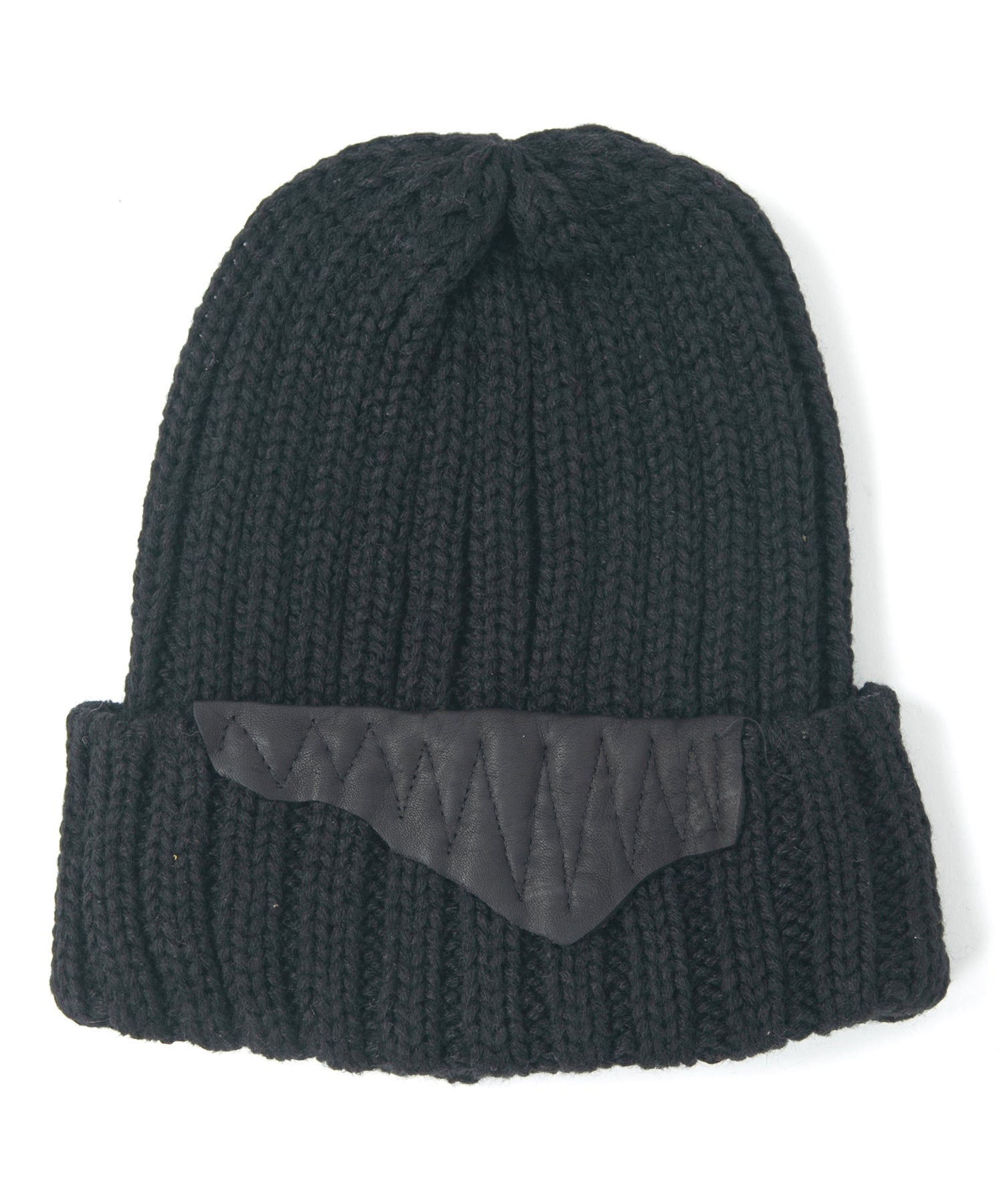Load image into Gallery viewer, Wool Acrylic Low Gauge Rib Knitting Cap - BLACK