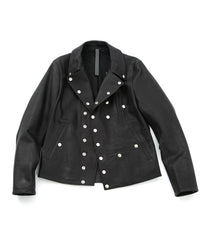 Domestic Calf Skin Napoleon Double Riders / BLACK