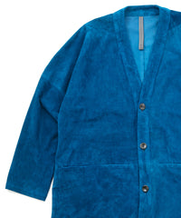 地生カーフスエード KURT オーバーカーディガン - BLUE