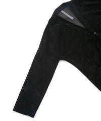 Load image into Gallery viewer, Domestic Calf Suede Over Cardigan / BLACK