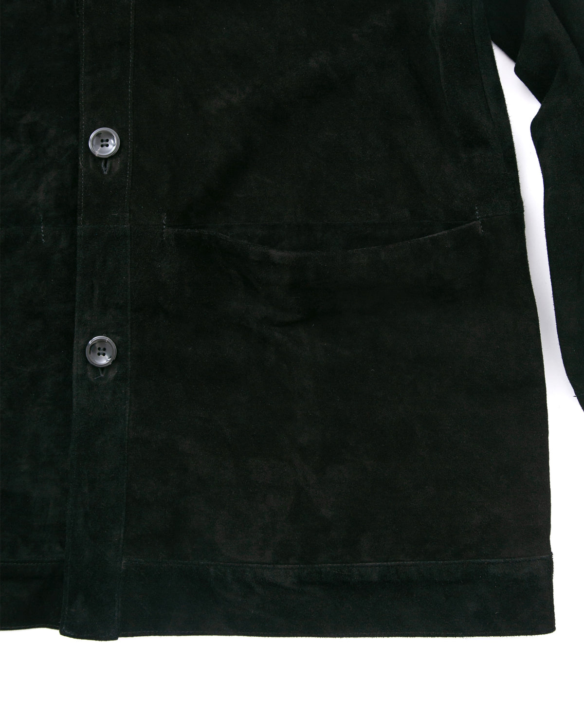 地生カーフスエード KURT オーバーカーディガン - BLACK