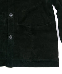 地生カーフスエード KURT オーバーカーディガン - BLACK