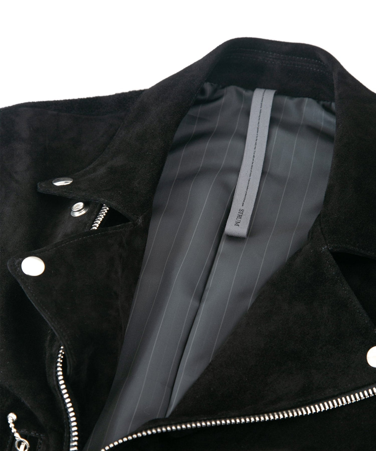 Domestic Calf Suede Riders Vest / BLACK