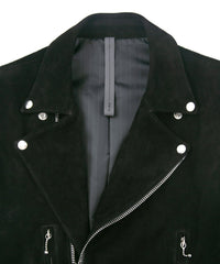 Domestic Calf Suede Riders Vest / BLACK