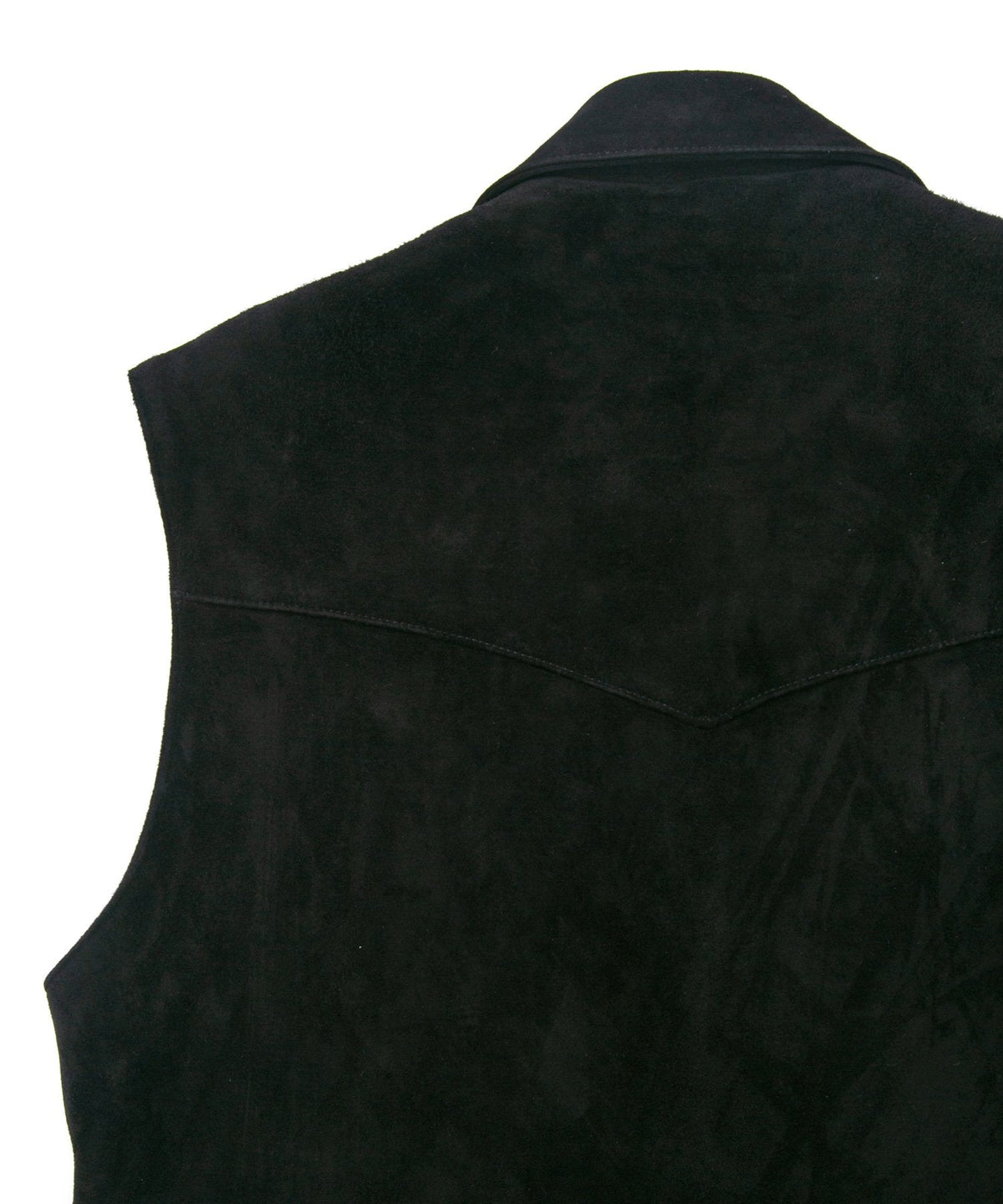 Domestic Calf Suede Riders Vest / BLACK