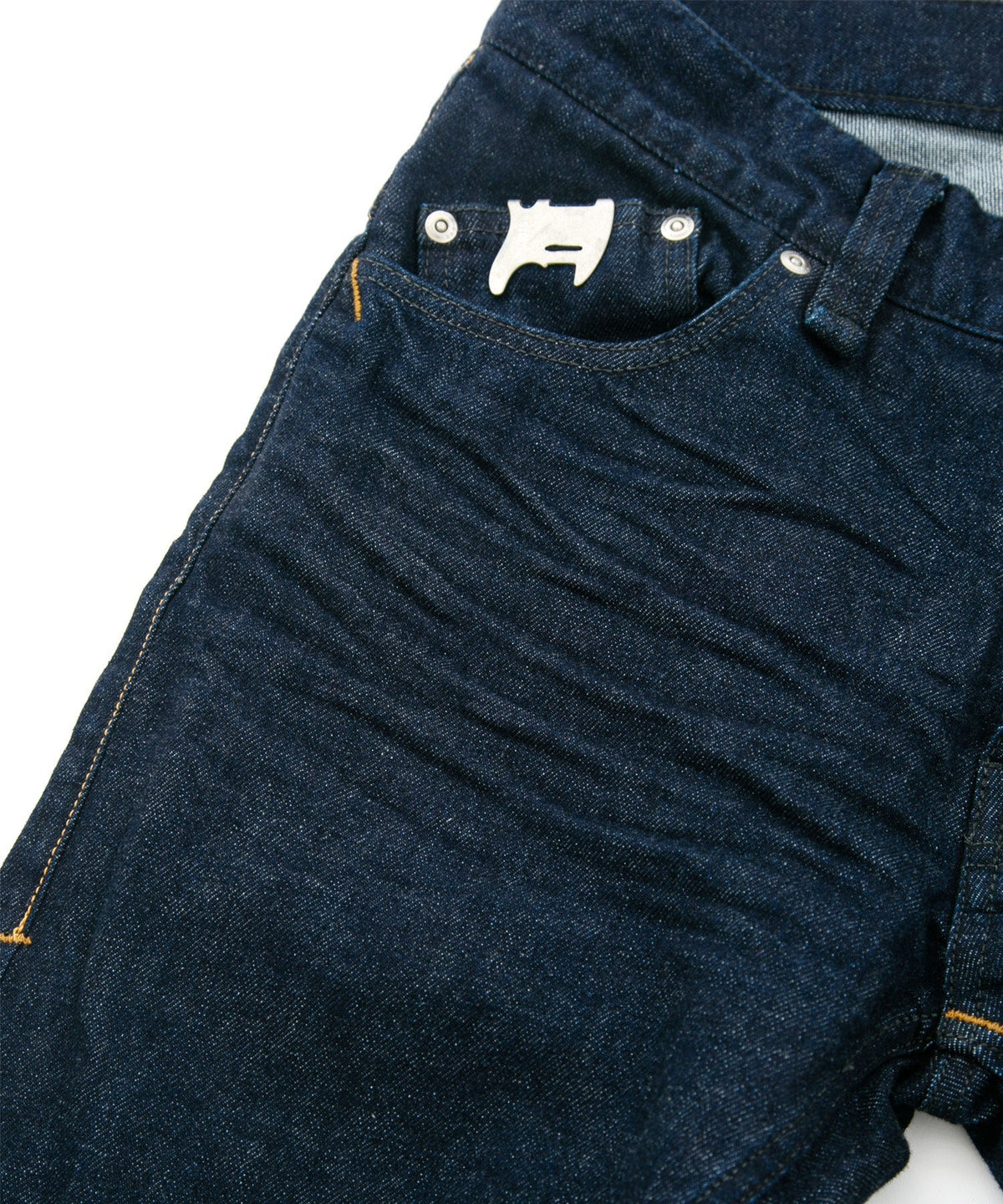 12.5oz オーガニックコットン ストレッチデニム TIGHT JOE タイトストレート ワンウォッシュ - INDIGO