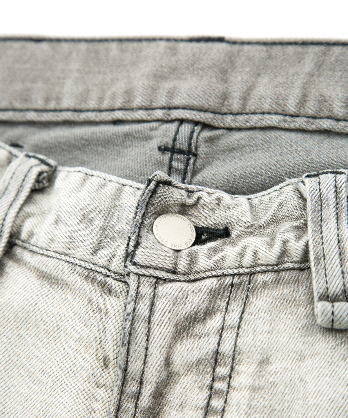 11oz オーガニックコットン ストレッチデニム TIGHT JOE タイトストレート クラッシュ + リペア - WHITE