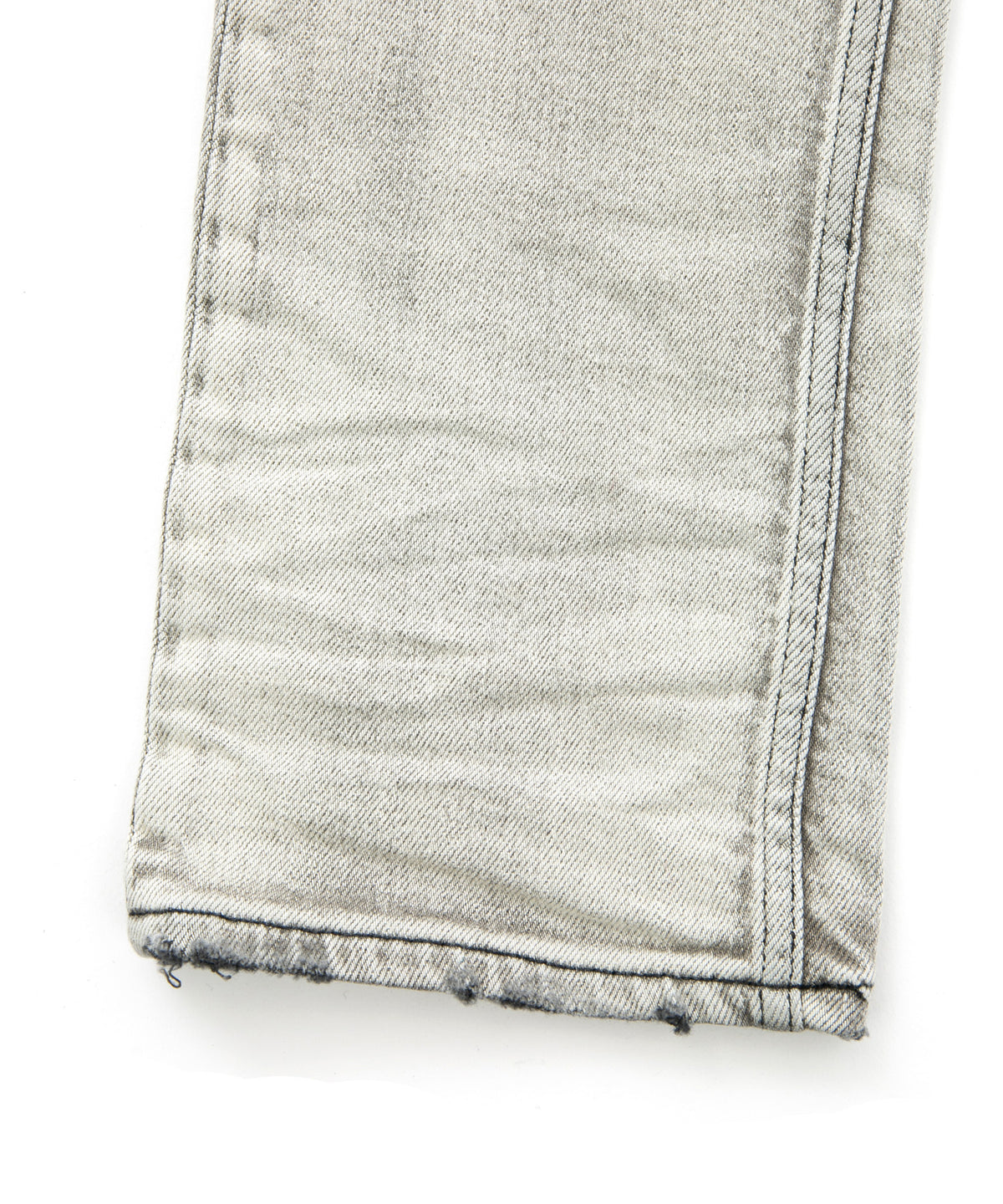 11oz オーガニックコットン ストレッチデニム TIGHT JOE タイトストレート クラッシュ + リペア - WHITE