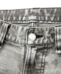 11oz Organic Cotton Stretch Denim Tight Straight Jeans / WHITE