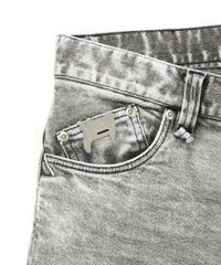 11oz Organic Cotton Stretch Denim Tight Straight Jeans / WHITE