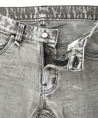 11oz Organic Cotton Stretch Denim Tight Straight Jeans / WHITE