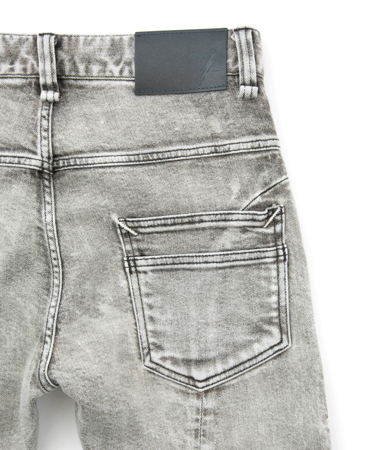 11oz Organic Cotton Stretch Denim Tight Straight Jeans / WHITE