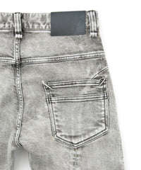 11oz Organic Cotton Stretch Denim Tight Straight Jeans / WHITE