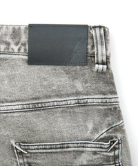 11oz Organic Cotton Stretch Denim Tight Straight Jeans / WHITE