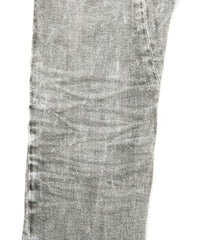 11oz Organic Cotton Stretch Denim Tight Straight Jeans / WHITE