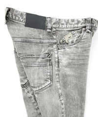 11oz Organic Cotton Stretch Denim Tight Straight Jeans / WHITE