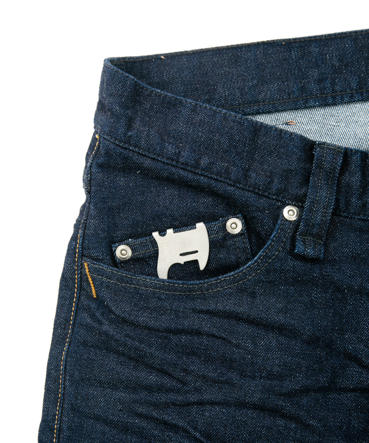 12.5oz オーガニックコットン ストレッチデニム SKINNY JOHN スキニー ワンウォッシュ - INDIGO