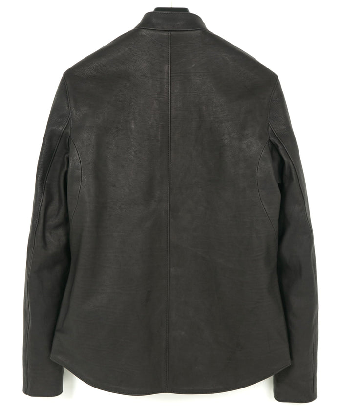 ジャパンオイルカーフ JAY セミシングルライダースジャケット - BLACK