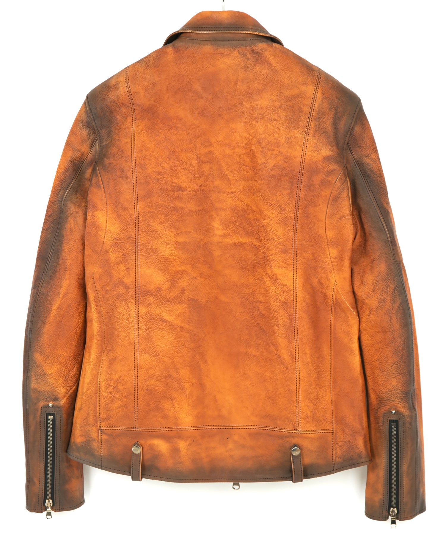 Load image into Gallery viewer, Japan Vegetable Full tanned Calf skin Garment Burning Dyed &quot;HI-FLYER&quot; Double Riders - SUNBURST