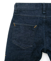 12.5oz オーガニックコットン ストレッチデニム SKINNY JOHN スキニー ワンウォッシュ - INDIGO