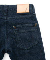 12.5oz オーガニックコットン ストレッチデニム SKINNY JOHN スキニー ワンウォッシュ - INDIGO