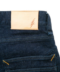 12.5oz オーガニックコットン ストレッチデニム SKINNY JOHN スキニー ワンウォッシュ - INDIGO