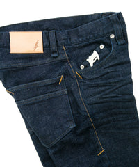 12.5oz オーガニックコットン ストレッチデニム SKINNY JOHN スキニー ワンウォッシュ - INDIGO