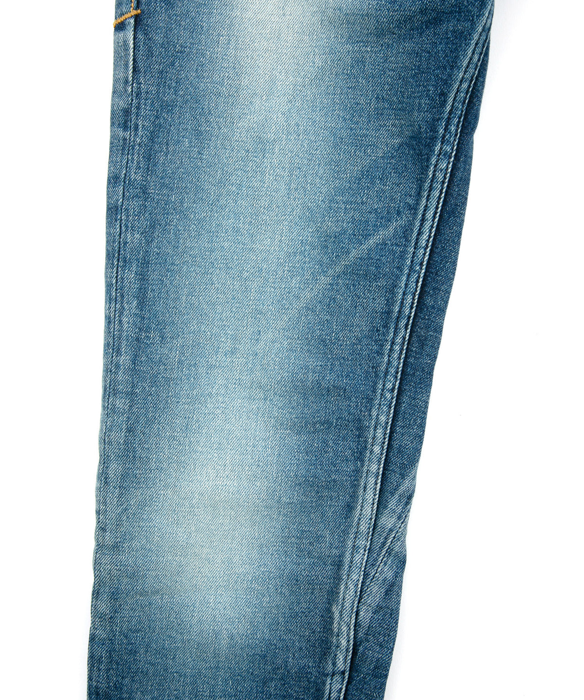 12.5oz オーガニックコットン ストレッチデニム SKINNY JOHN スキニー ユーズド加工 - INDIGO