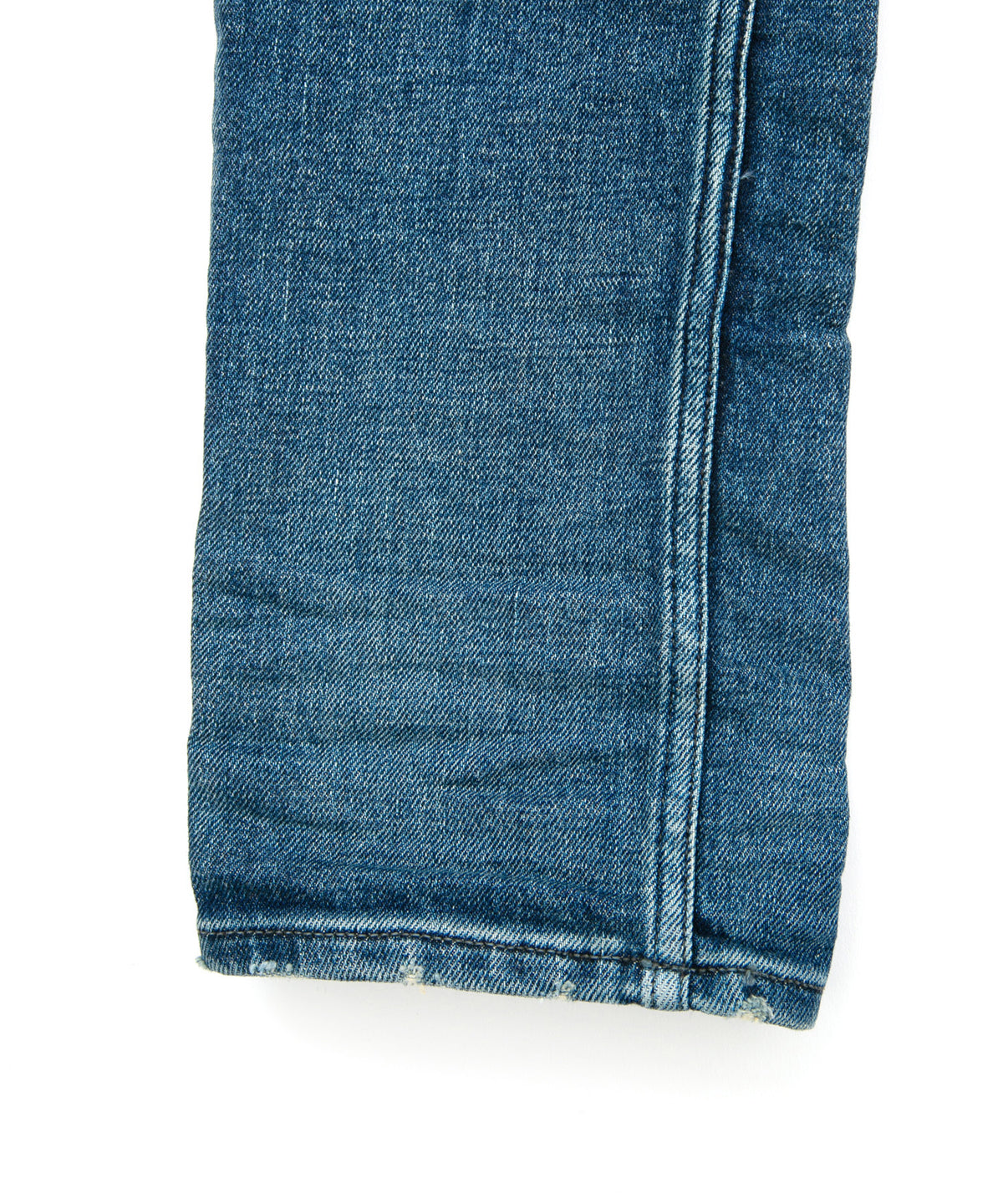 12.5oz オーガニックコットン ストレッチデニム SKINNY JOHN スキニー ユーズド加工 - INDIGO