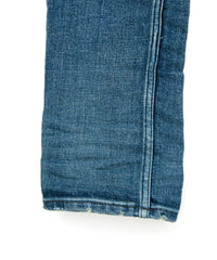 12.5oz オーガニックコットン ストレッチデニム SKINNY JOHN スキニー ユーズド加工 - INDIGO
