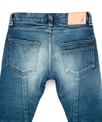 12.5oz オーガニックコットン ストレッチデニム SKINNY JOHN スキニー ユーズド加工 - INDIGO