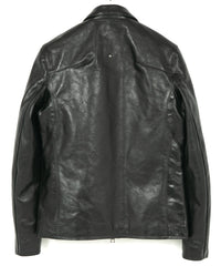 STRUM × DeeTA フルタンニン ホースハイド ヴィンテージワックス VINCENTS DeeTA EDITION シングルライダースジャケット - BLACK
