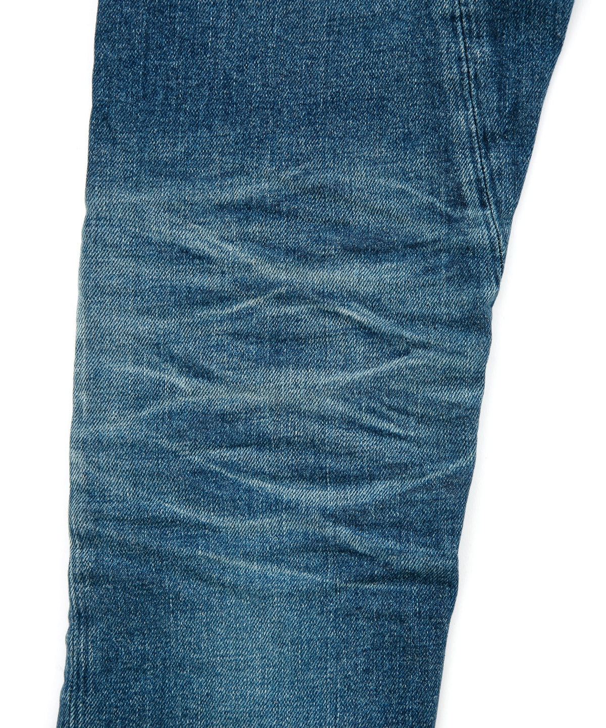 12.5oz オーガニックコットン ストレッチデニム SKINNY JOHN スキニー ユーズド加工 - INDIGO