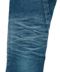 12.5oz オーガニックコットン ストレッチデニム SKINNY JOHN スキニー ユーズド加工 - INDIGO