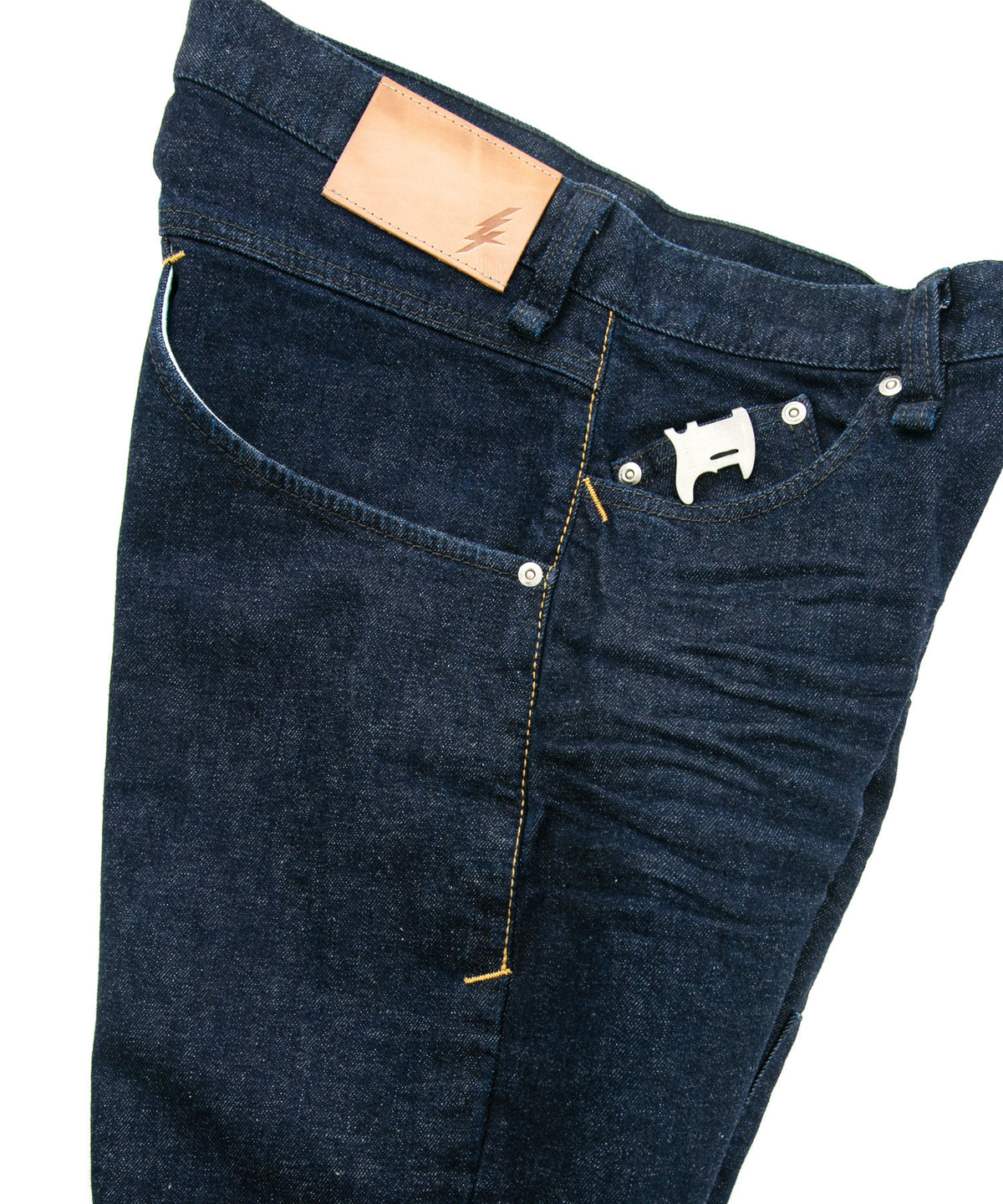 12.5oz オーガニックコットン ストレッチデニム CROPPED JAM クロップド ワンウォッシュ - INDIGO