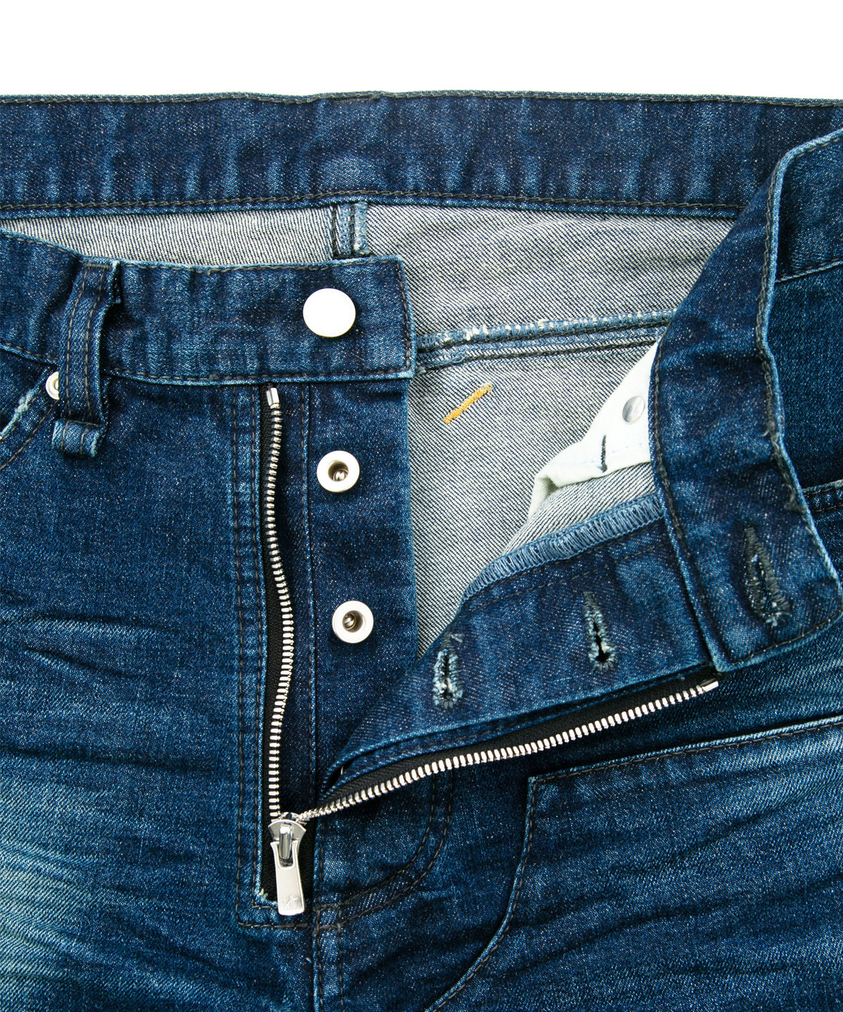 12.5oz オーガニックコットン ストレッチデニム CROPPED JAM クロップド ユースド加工 - INDIGO