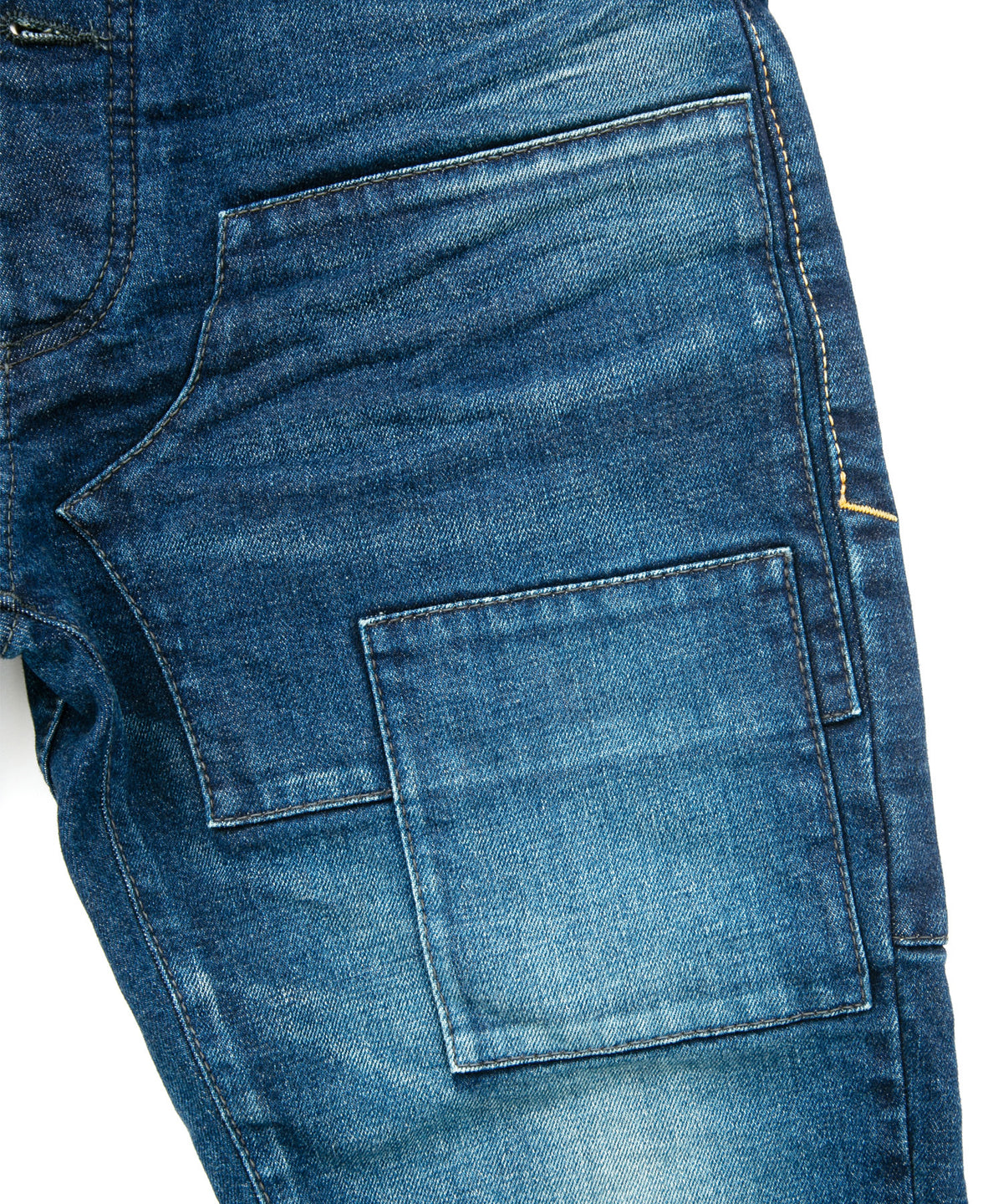 12.5oz オーガニックコットン ストレッチデニム CROPPED JAM クロップド ユースド加工 - INDIGO