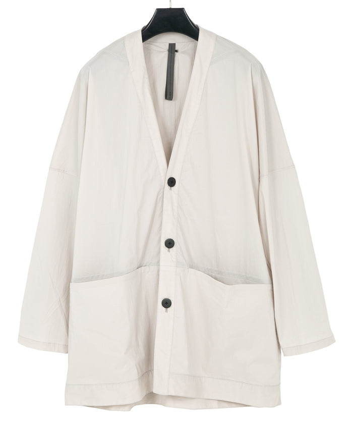 コットンナイロン ヴィンテージ ブロード オーバーカーディガン - ASH