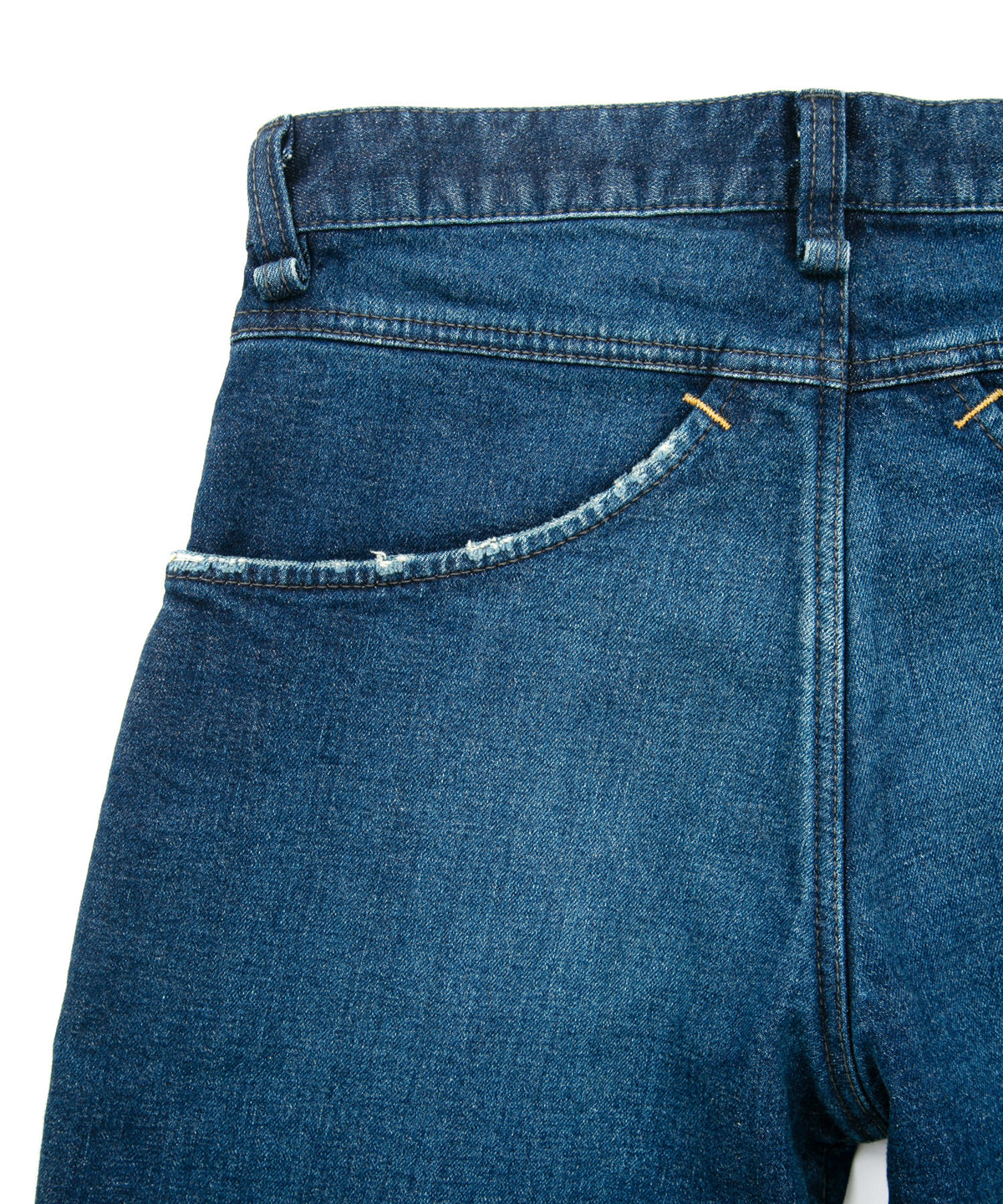 12.5oz オーガニックコットン ストレッチデニム CROPPED JAM クロップド ユースド加工 - INDIGO