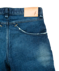 12.5oz オーガニックコットン ストレッチデニム CROPPED JAM クロップド ユースド加工 - INDIGO