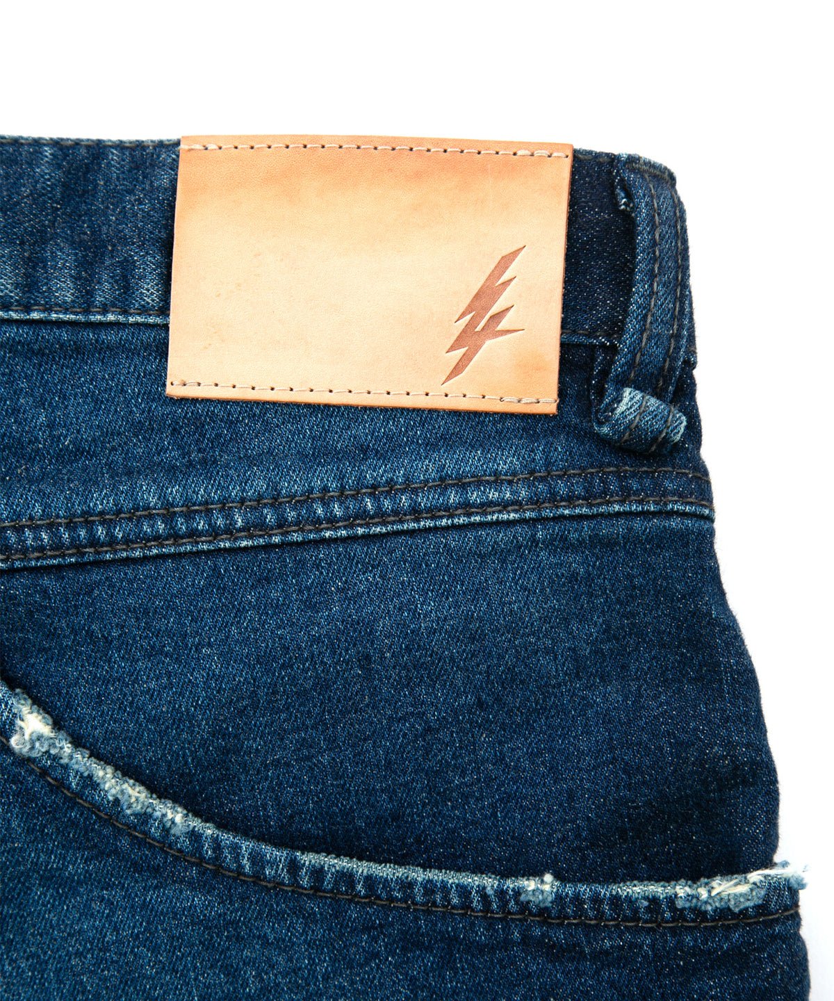 12.5oz オーガニックコットン ストレッチデニム CROPPED JAM クロップド ユースド加工 - INDIGO