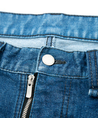 12.5oz オーガニックコットン ストレッチデニム CROPPED JAM クロップド ユーズド & バイカラー加工 - INDIGO