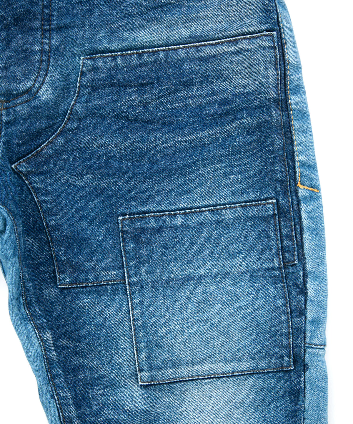 12.5oz オーガニックコットン ストレッチデニム CROPPED JAM クロップド ユーズド & バイカラー加工 - INDIGO